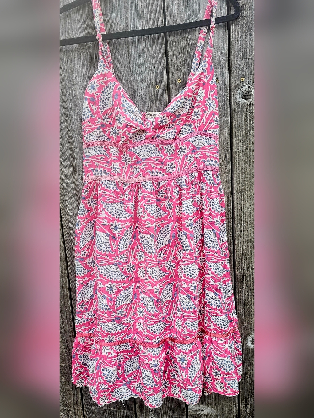 Pink Floral Sundress with Tie-Front Detail